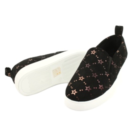 Evento Baskets à enfiler en daim sport 21DZ26-3931 ['or noir'] le noir 3
