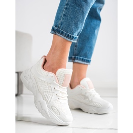 SHELOVET Baskets blanches printanières rose 1