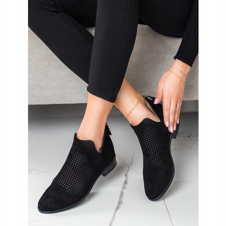 Bottines ajourées de printemps VINCEZA noir 1