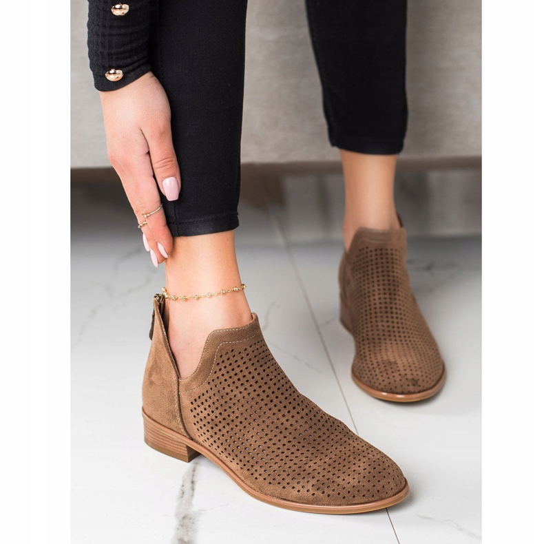 Bottines ajourées de printemps VINCEZA brun 2