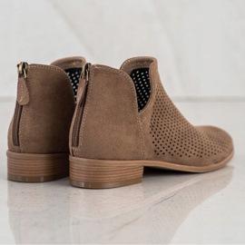 Bottines ajourées de printemps VINCEZA brun 3