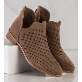 Bottines ajourées de printemps VINCEZA brun 4