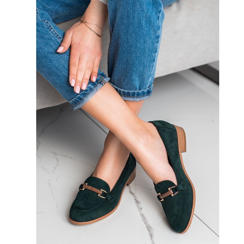 Mocassins à talons bas VINCEZA vert 2