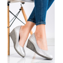 Goodin Escarpins compensés argentés 1 Goodin Escarpins compensés argentés 1