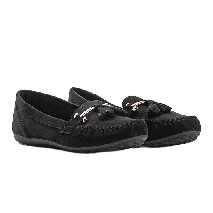 Mocassins en daim noir Aubrey le noir 1