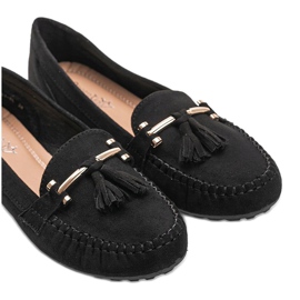 Mocassins en daim noir Aubrey le noir 2