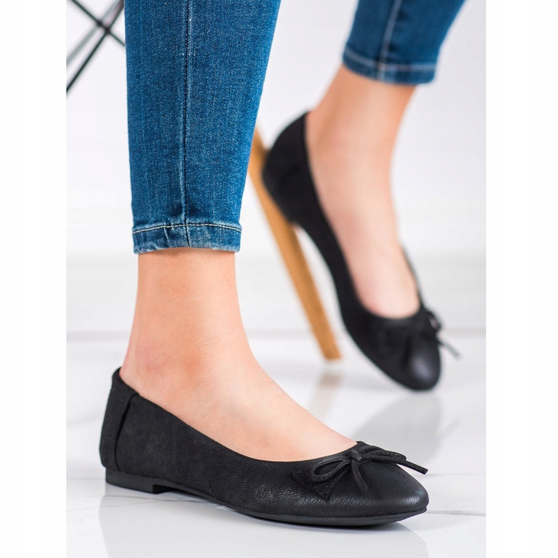 SHELOVET Ballerine Classique Avec Un Noeud le noir 1