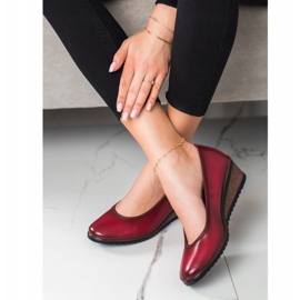 Ballerines bordeaux sur le compensé VINCEZA rouge 1