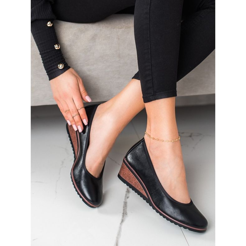 Ballerines Noires Compensées VINCEZA 1