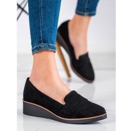 Suede Lords sur la semelle compensée VINCEZA noir 1