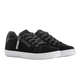 BM Baskets noires à motif cachemire le noir 1