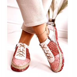 Chaussures en cuir pour femmes Maciejka Corail 03339-43 beige blanc rouge rose 3