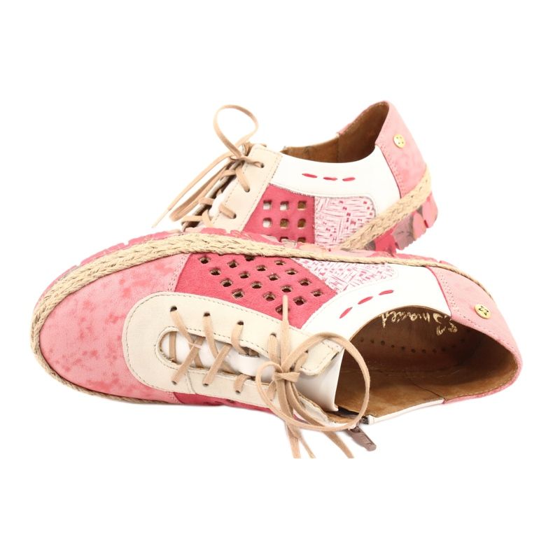 Chaussures en cuir pour femmes Maciejka Corail 03339-43 beige blanche rouge rose 7