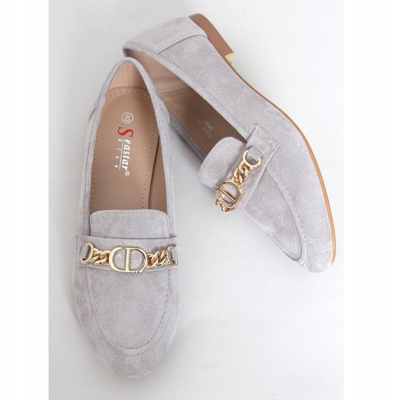 Gris Mocassins femme gris T393P Gris 1 Gris Mocassins femme gris T393P Gris 1