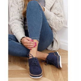 Mocassins à lacets femme bleu marine 8988-45 Bleu 1