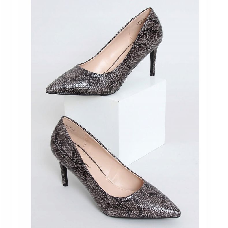 Escarpins femme peau de serpent noir CD61P Noir 1