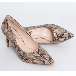 Escarpins femme peau de serpent beige CD61P Kaki 1