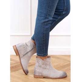Boots ajourées grises à talon caché NC1126 Gris 2