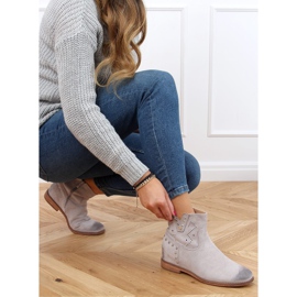 Boots ajourées grises à talon caché NC1126 Gris 4