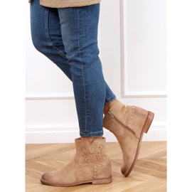 Boots ajourées à talon caché beige NC1126 Beige 4