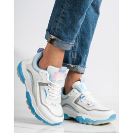 Ideal Shoes Baskets avec insert scintillant blanc multicolore 2