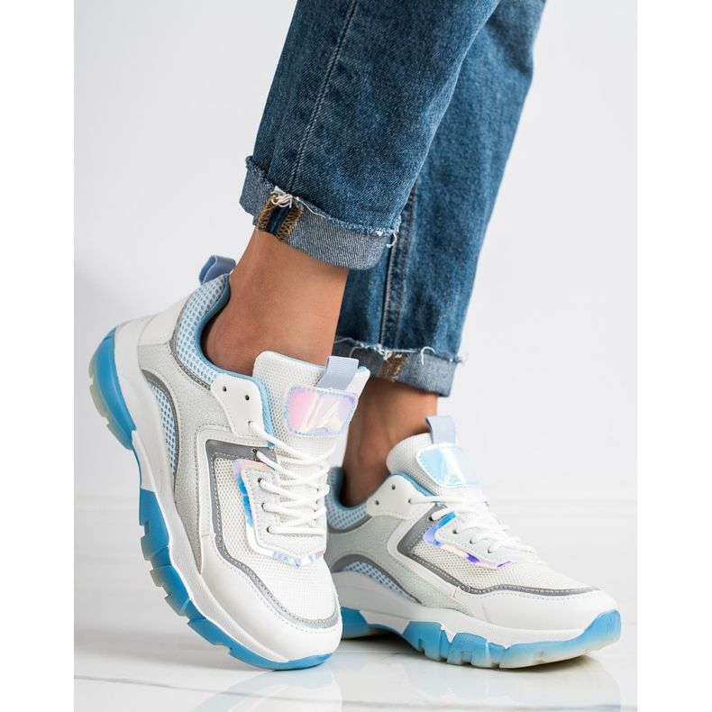 Ideal Shoes Baskets avec insert scintillant blanc multicolore 2