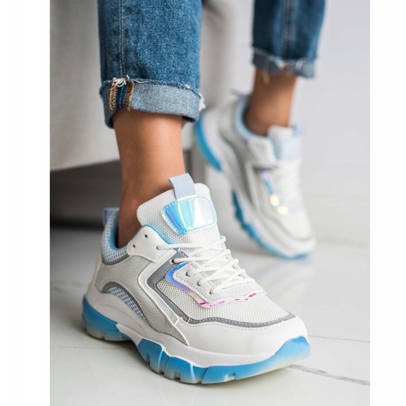 Ideal Shoes Baskets avec insert scintillant blanc multicolore 1