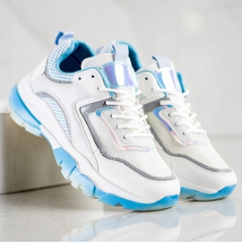 Ideal Shoes Baskets avec insert scintillant blanche multicolore 4