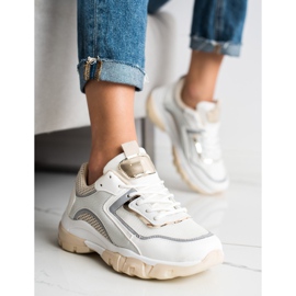 Ideal Shoes Baskets avec insert scintillant blanche multicolore 4