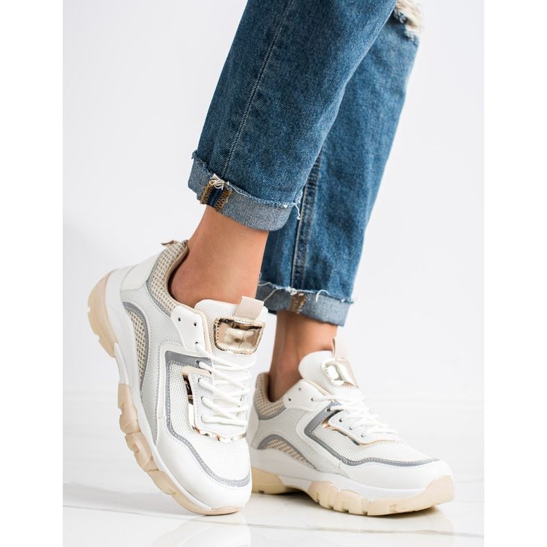 Ideal Shoes Baskets avec insert scintillant blanc multicolore 1