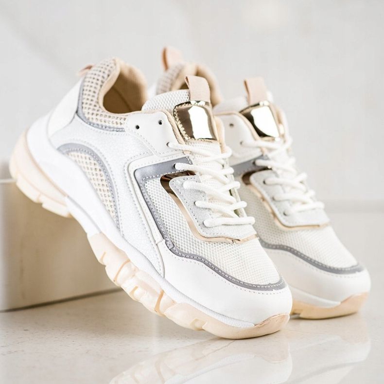 Ideal Shoes Baskets avec insert scintillant blanche multicolore 2