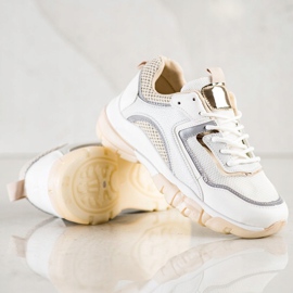 Ideal Shoes Baskets avec insert scintillant blanche multicolore 3