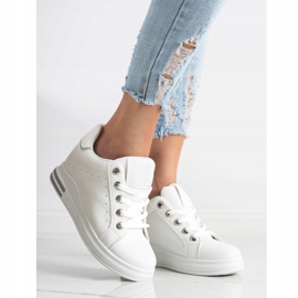 SHELOVET Baskets compensées blanches 2