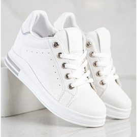 SHELOVET Baskets compensées blanches 3