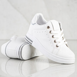 SHELOVET Baskets compensées blanches 4