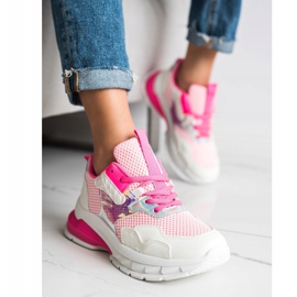 SHELOVET Baskets à la mode blanche rose 2