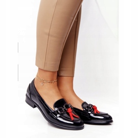 Mocassins Élégants Pour Femmes Vinceza 10585 Laqué Noir le noir rouge 1