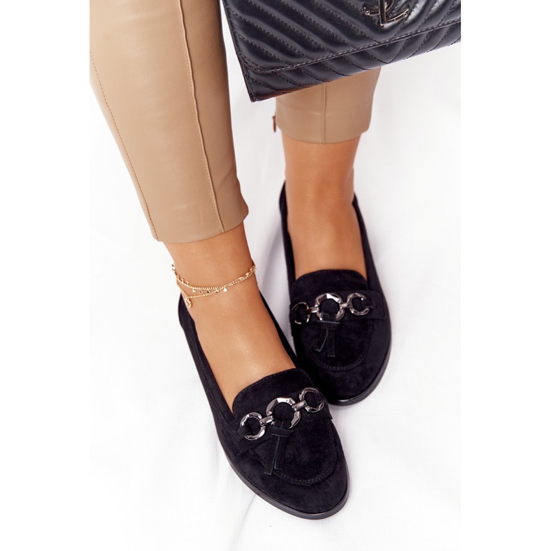 Mocassins Élégants Pour Femmes Vinceza 10585 Daim Noir le noir 2