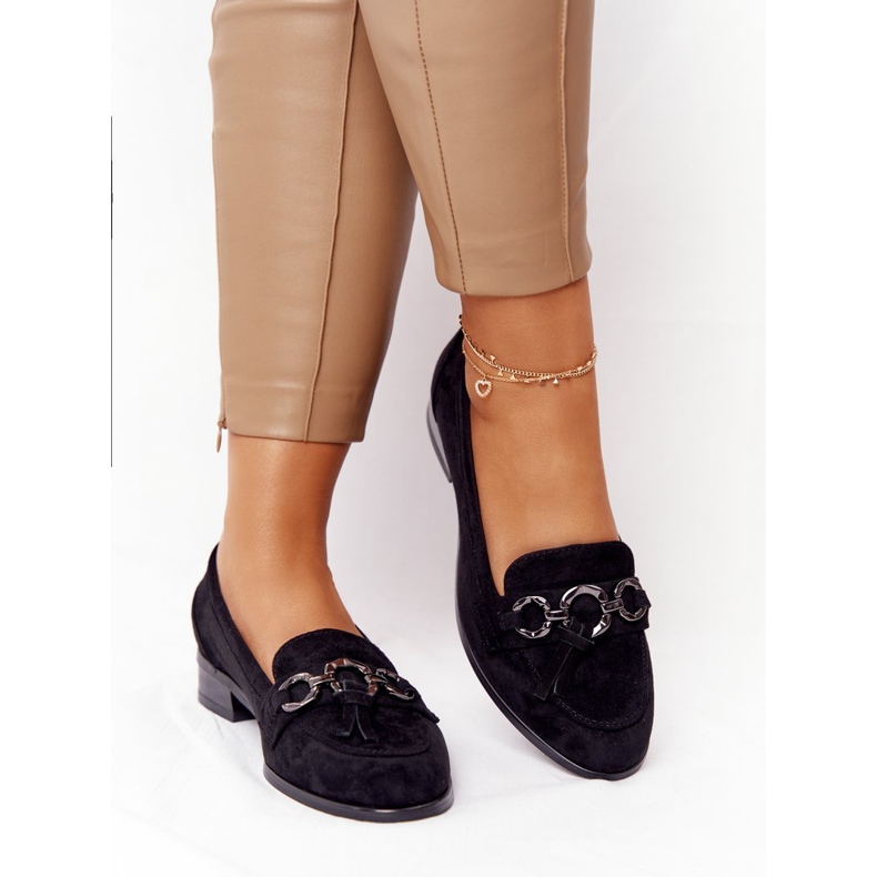 Mocassins Élégants Pour Femmes Vinceza 10585 Daim Noir le noir 1