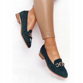 Mocassins Élégants Pour Femmes Vinceza 10585 Daim Vert d'or 3