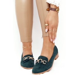 Mocassins Élégants Pour Femmes Vinceza 10585 Daim Vert d'or 6
