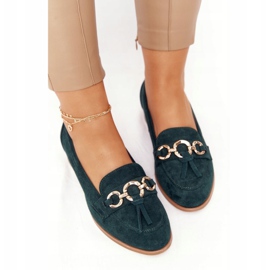 Mocassins Élégants Pour Femmes Vinceza 10585 Daim Vert d'or 4