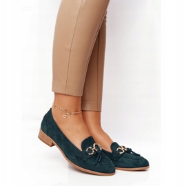 Mocassins Élégants Pour Femmes Vinceza 10585 Daim Vert d'or 5