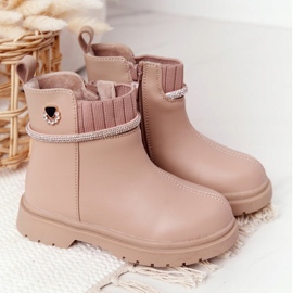 Apawwa Boots Enfant Paillettes Beige Toffees 2