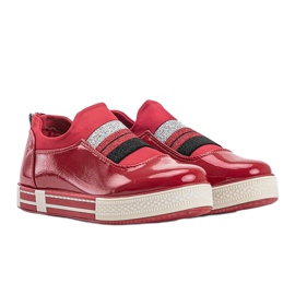 Baskets en cuir verni Jayde rouge 1 Baskets en cuir verni Jayde rouge 1