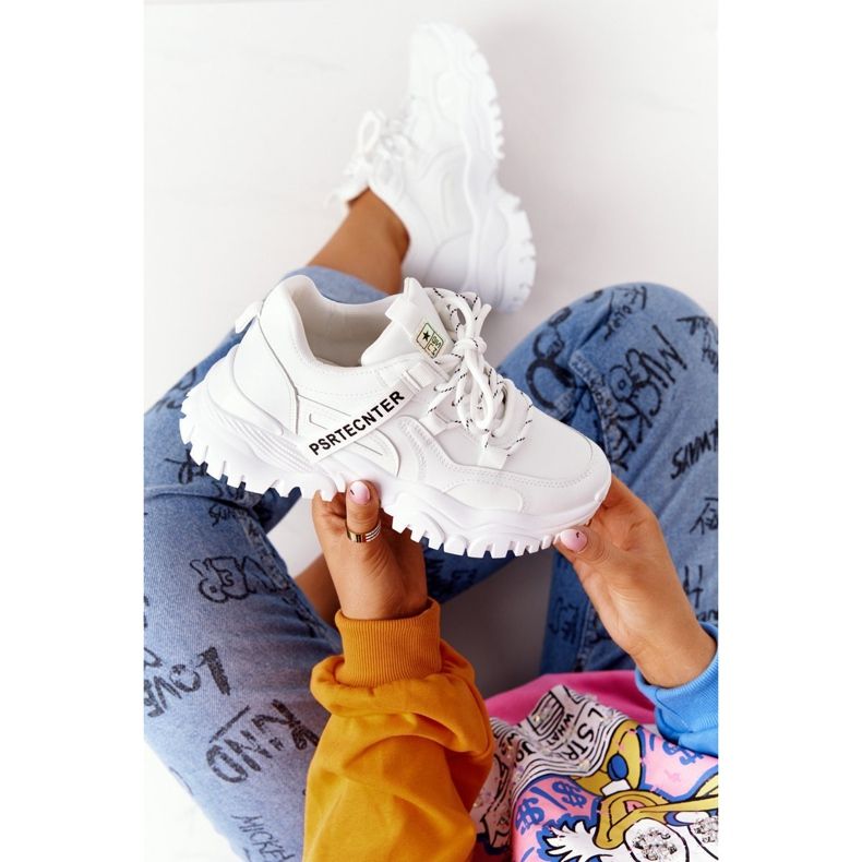 Evento Sneakers pour femmes sur une semelle massive White Laugh blanc 1