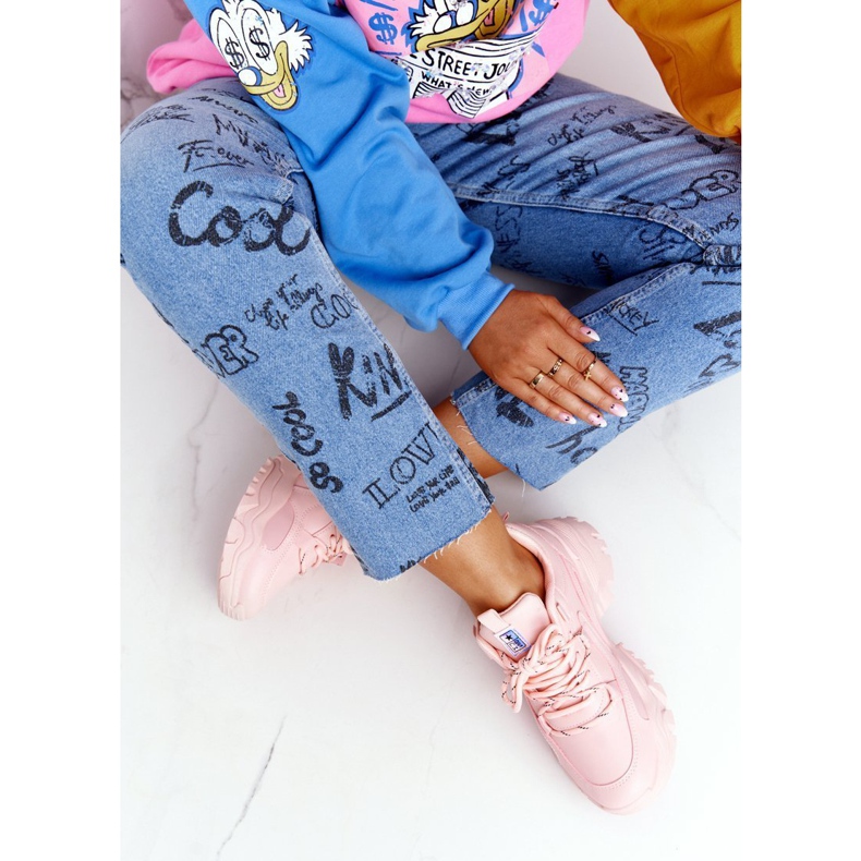 EVE Baskets Pour Femmes Sur Une Semelle Massive Rose Rire 2