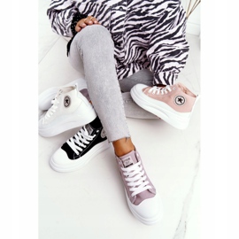 Baskets hautes pour femmes sur la plate-forme noire Nice Girl blanc 1