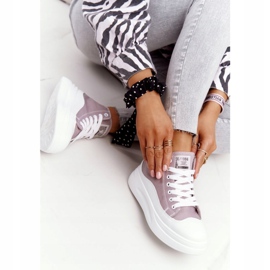 Baskets Hautes Pour Femmes Sur La Plateforme Grise Nice Girl blanche 2