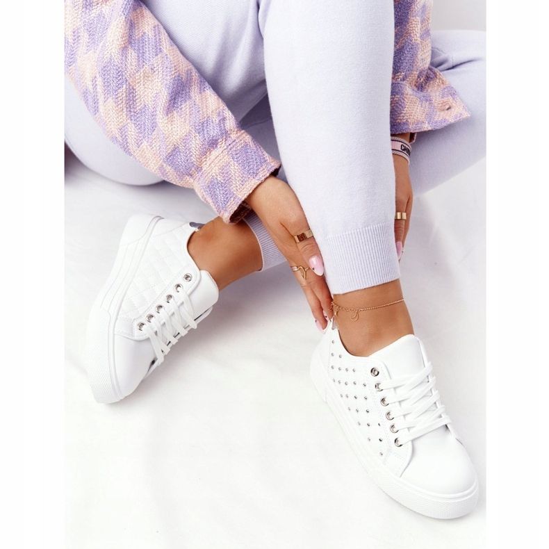 PS1 Sneakers Femme Avec Quilting Fondness Blanc-Argent blanche 1